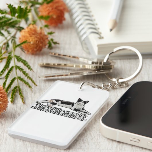 Grappig schattige kattenmeme voor katteneigenaars  sleutelhanger (Voorkant Rechts)