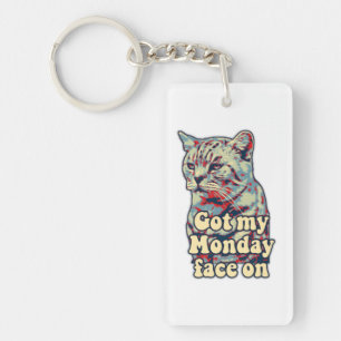 Grappig schattige kattenmeme voor kattenliefhebber sleutelhanger