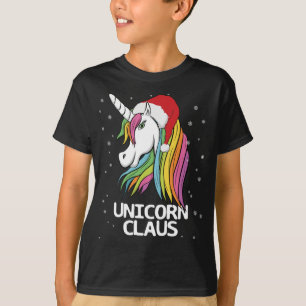 Grappig Schattige Kerst Eenhoorn Claus Kerstman T-shirt