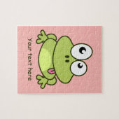 Grappig schattige kikker cartoon kinder legpuzzel (Horizontaal)