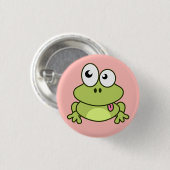 Grappig schattige kikkervis cartoon ronde button 3,2 cm (Voorkant /achterkant)