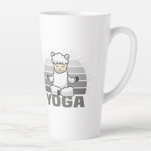Grappig schattige lama die yoga doet. latte mok