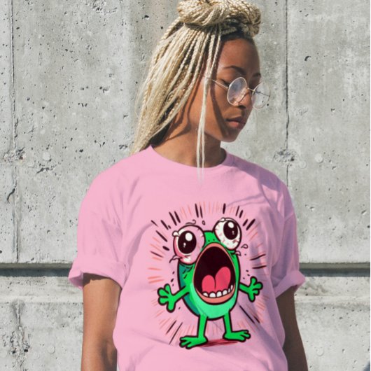 Grappig Schattige Modern Screaming Frog Gift Vrouw T-shirt