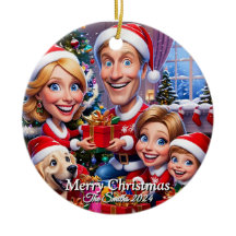 Grappig, Schattige, moderne familiefoto kerst