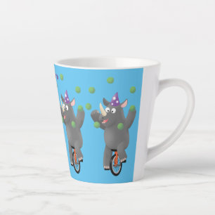 Grappig schattige neushoorns over eenwieler latte mok