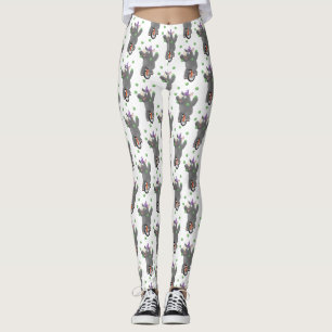 Grappig schattige neushoorns over eenwieler leggings