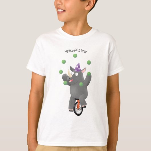 Grappig schattige neushoorns over eenwieler t-shirt (Voorkant)