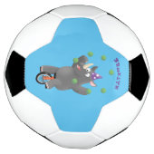 Grappig schattige neushoorns over eenwieler voetbal (Gedraaid)