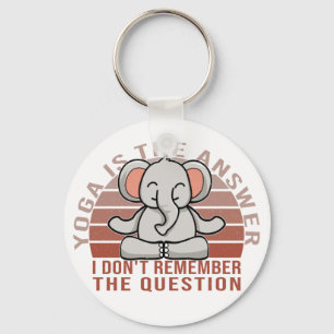 Grappig schattige olifant die yoga doet. Grappig y Sleutelhanger