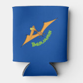 Grappig schattige oranje vliegende pterodactylcart blikjeskoeler (Voorkant)