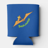 Grappig schattige oranje vliegende pterodactylcart blikjeskoeler (Achterkant)