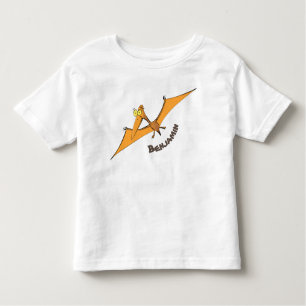 Grappig schattige oranje vliegende pterodactylcart kinder shirts