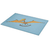Grappig schattige oranje vliegende pterodactylcart snijplank (Hoek)