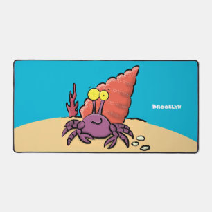 Grappig schattige paarse cartoon-heremietkrab bureaumat