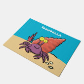 Grappig schattige paarse cartoon-heremietkrab deurmat (Schuin)