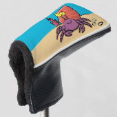Grappig schattige paarse cartoon-heremietkrab golfheadcover (3/4 voorkant)