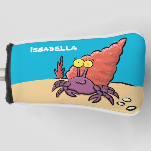 Grappig schattige paarse cartoon-heremietkrab golfheadcover (Voorkant)