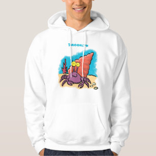 Grappig schattige paarse cartoon-heremietkrab hoodie