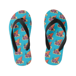 Grappig schattige paarse cartoon-heremietkrab kinder teenslippers