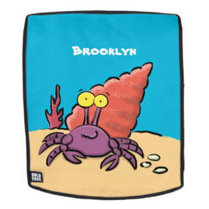 Grappig schattige paarse cartoon-heremietkrab rugtassen