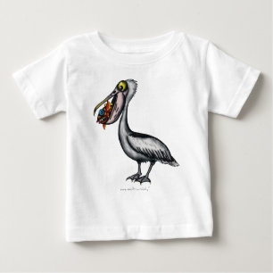 Grappig schattige pelikaan met boze baby t-shirt