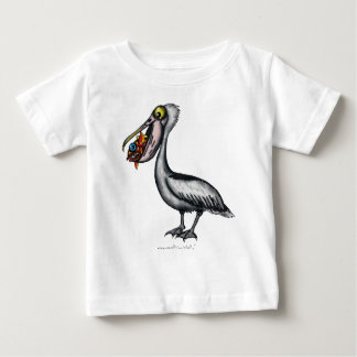 Grappig schattige pelikaan met boze baby t-shirt