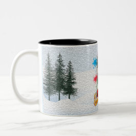 Grappig Schattige Pomsky Dog Yappy Christmas Tweekleurige Koffiemok