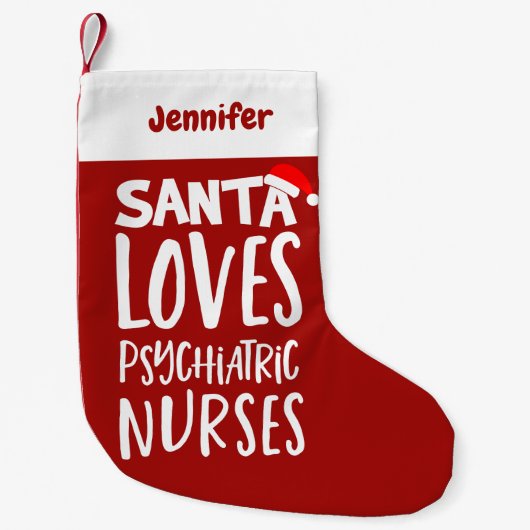 Grappig Schattige Psychiatrisch Verpleegster Kerst Kleine Kerstsok (Voorkant)