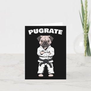 Grappig Schattige Pug Karate Black Belt Martial Ar Kaart