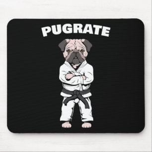 Grappig Schattige Pug Karate Black Belt Martial Ar Muismat