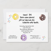 Grappig Schattige Pug Pet Dog Donuts Verjaardagsfe Kaart (Achterkant)