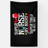 Grappig Schattige super vermoeide verpleegster dag Spandoek (Verticaal)