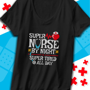 Grappig Schattige super vermoeide verpleegster dag T-shirt