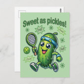 Grappig Schattige Sweet als Pickles Pickleball Briefkaart (Voorkant / Achterkant)