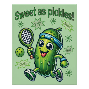 Grappig Schattige Sweet als Pickles Pickleball Perfect Poster