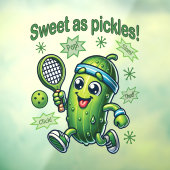 Grappig Schattige Sweet als Pickles Pickleball Raamsticker (Vel 3)