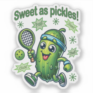 Grappig Schattige Sweet als Pickles Pickleball Sticker