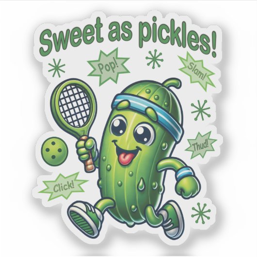 Grappig Schattige Sweet als Pickles Pickleball Sticker (Voorkant)