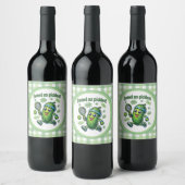 Grappig Schattige Sweet als Pickles Pickleball Wijn Etiket (Flessen)