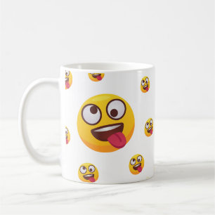 Grappig Schattige Tongue-Out Emoji-ontwerp Koffiemok