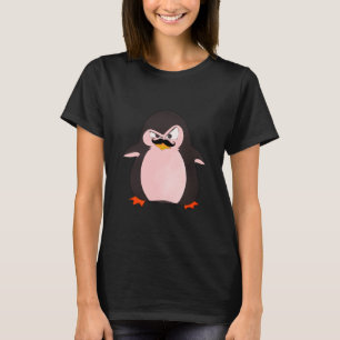 Grappig Schattige Zwart Roze Sinaasappel Angry Pen T-shirt