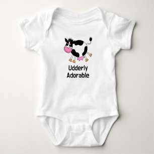 Grappig Schattigee Koe Pun Cartoon Design Romper
