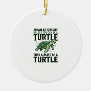 Grappig Schildpad Citaat Vintage Gravure Ontwerp_1 Keramisch Ornament