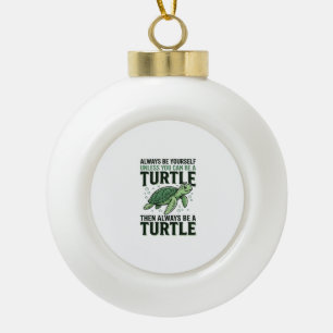Grappig Schildpad Citaat Vintage Gravure Ontwerp_1 Keramische Bal Ornament
