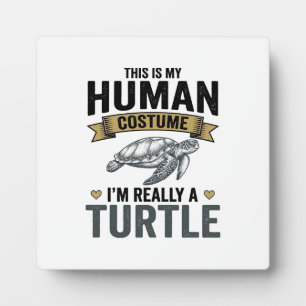 Grappig Schildpad Kostuum Vintage Gravure Ontwerp_ Fotoplaat