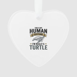 Grappig Schildpad Kostuum Vintage Gravure Ontwerp_ Ornament