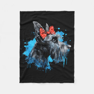 Grappig schnauzer ontwerp voor hondenliefhebbers m fleece deken