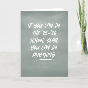 Grappig schooljaar leraar bedankt schoolbord kaart