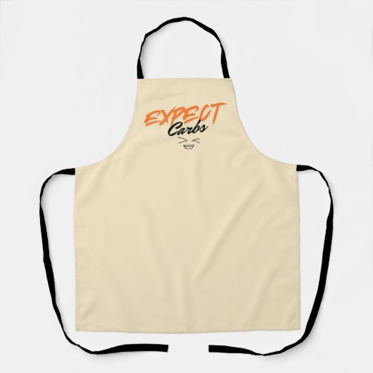 Grappig Schort Expect Carbs! Cadeau voor Chef (Voorkant)