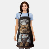Grappig schort voor kattenliefhebbers en koks (Gedragen)